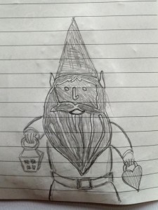 Valentine Gnome Drawing