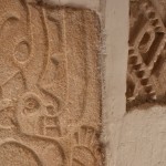 Detail on wall of church in Teotitlan